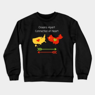 ESL Teacher Shirt Oceans Apart Connected at Heart Crewneck Sweatshirt